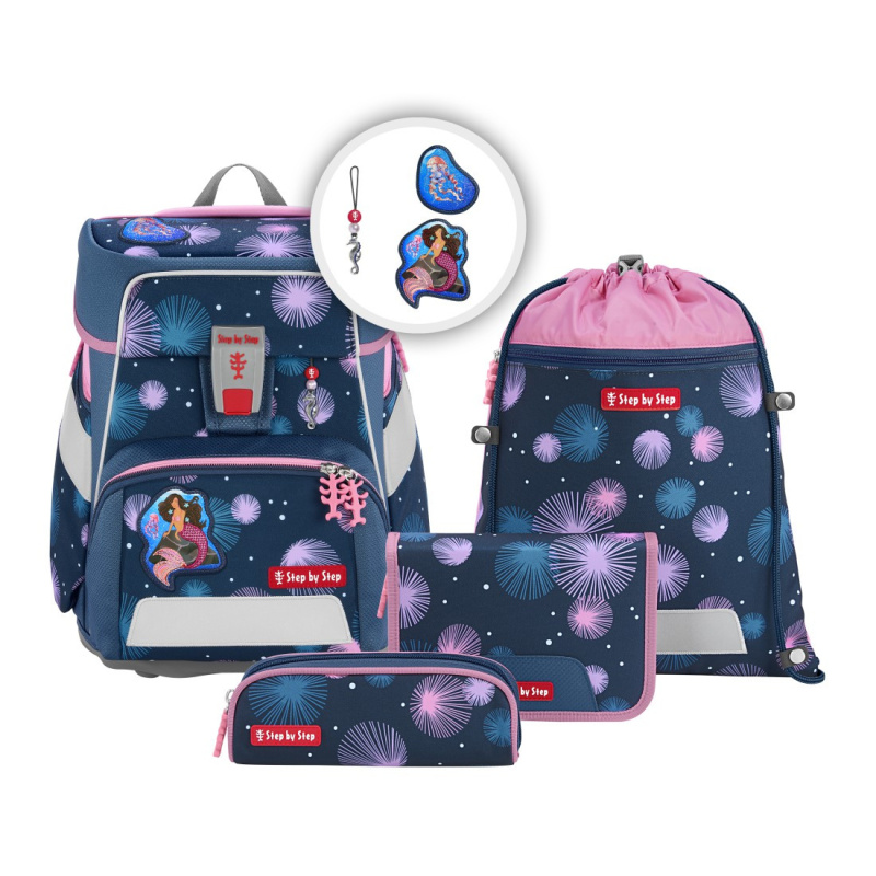 Školní aktovka SPACE pro prvňáčky - 5-dílný set, Step by Step Mermaid Delia, certif