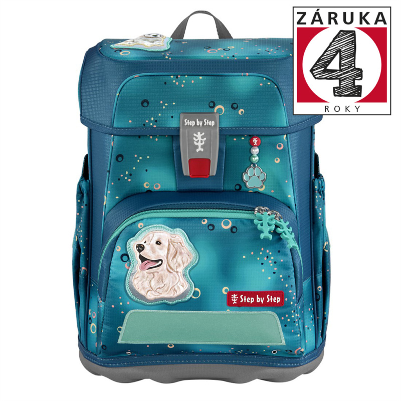 Školní aktovka CLOUD pro prvňáčky - 5dílný set, Step by Step DOG BASTY, certifikát