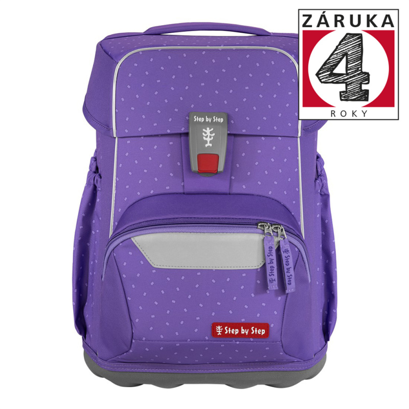 Školní aktovka pro prvňáčky – 4 dílný set, Step by Step BASIS Purple Konfetti, AGR