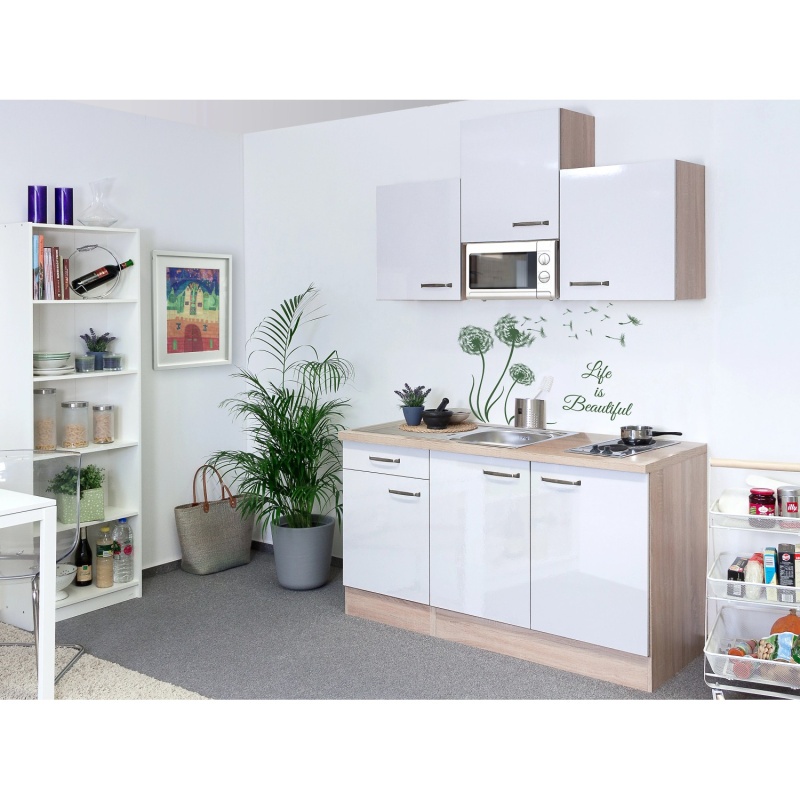 Flex-Well Kuchyně Valero 150 cm/typ 1 - mikrovlnka/varná deska