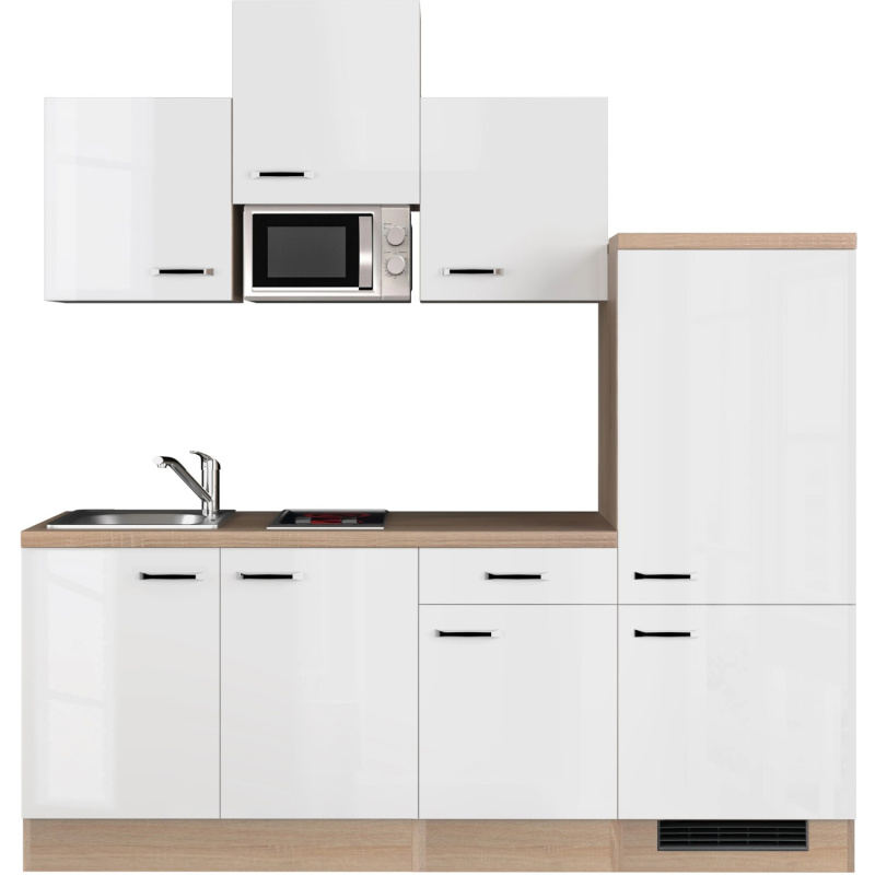 Flex-Well Kuchyně Valero 210 cm/typ 11 - lednice/varná deska/mikrovlnka