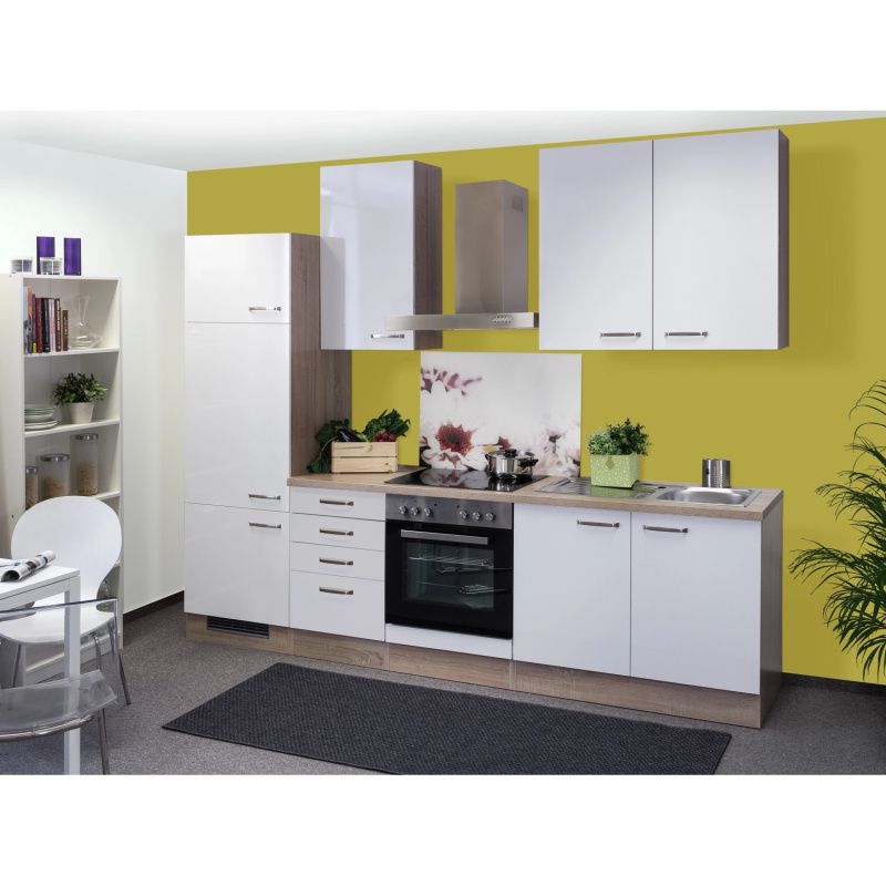 Flex-Well Kuchyně Valero 270 cm/typ 1 - lednice/trouba/varná deska/digestoř