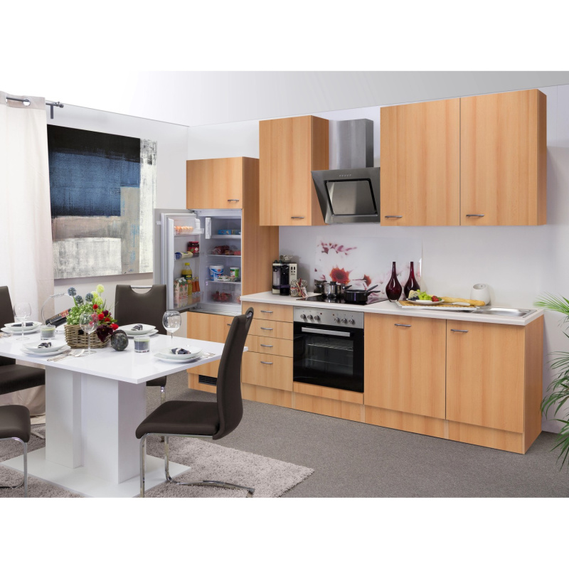 Flex-Well Kuchyně Nano 280 cm/typ 2 - lednice/trouba/varná deska/digestoř/myčka