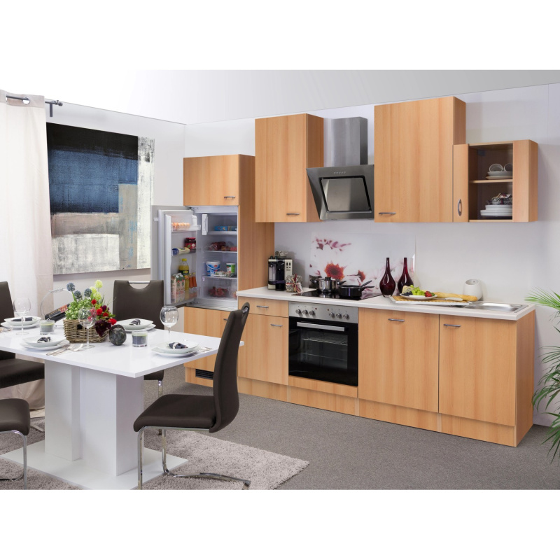 Flex-Well Kuchyně Nano 280 cm/typ 3 - lednice/trouba/varná deska/digestoř/myčka