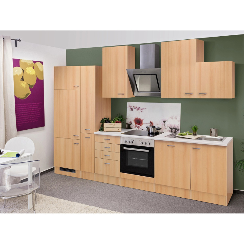 Flex-Well Kuchyně Nano 310 cm/typ 2 - lednice/trouba/varná deska/digestoř/myčka