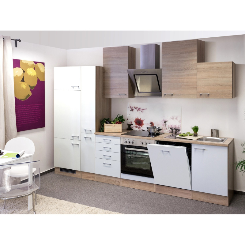 Flex-Well Kuchyně Florida 310 cm/typ 2-lednice/trouba/varná deska/digestoř/myčka