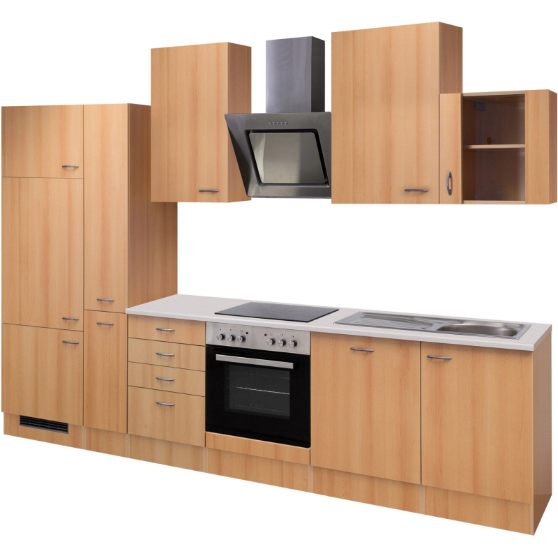 Flex-Well Kuchyně Nano 310 cm/typ 3 - lednice/trouba/varná deska/digestoř/myčka