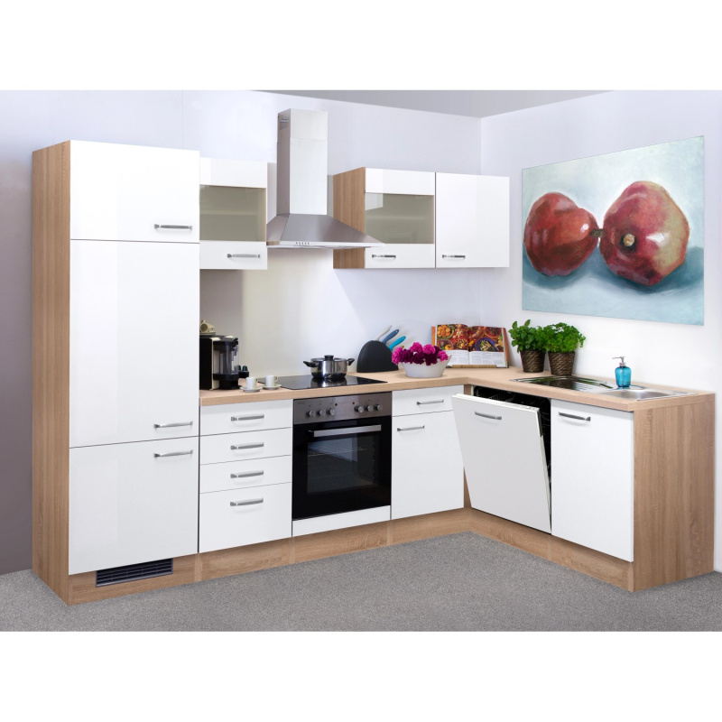 Flex-Well Kuchyně Valero 280x170 cm/typ1-lednice/trouba/var.deska/digestoř/myčka