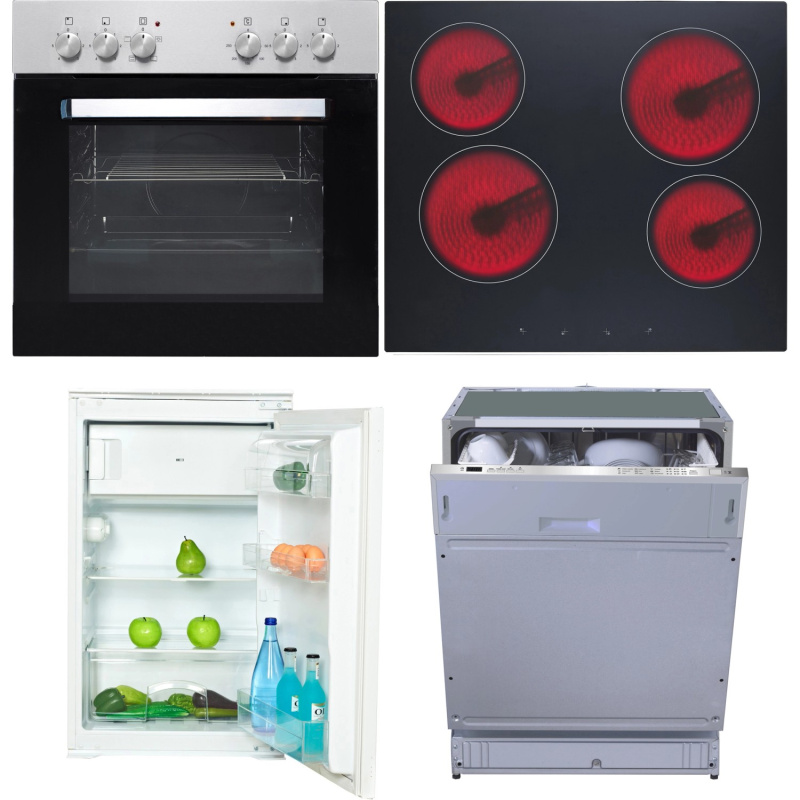 Flex-Well Sada kuchyňských spotřebičů 6 - lednice, trouba, varná deska, myčka