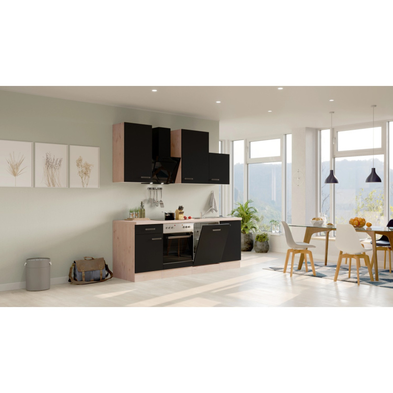 Flex-Well Kuchyně Lara 220 cm/typ 8 - trouba/varná deska/digestoř/myčka