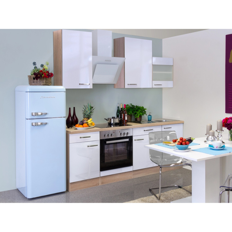 Flex-Well Kuchyně Valero 220 cm/typ 4 - trouba/varná deska/digestoř