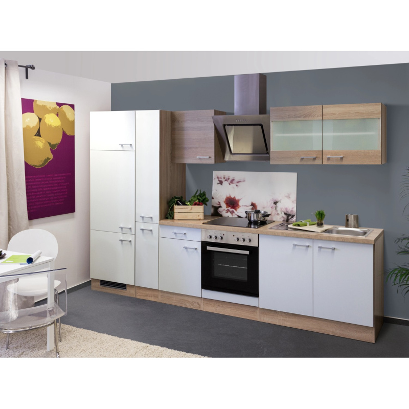 Flex-Well Kuchyně Florida 300 cm/typ 1 - lednice/trouba/varná deska/digestoř