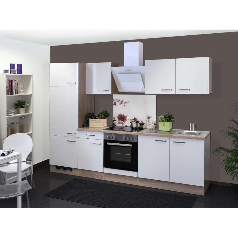 Flex-Well Kuchyně Valero 270 cm/typ 3 - lednice/trouba/varná deska/digestoř