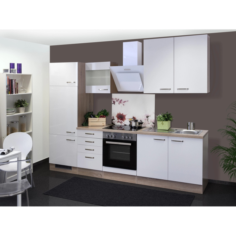 Flex-Well Kuchyně Valero 270 cm/typ 4 - lednice/trouba/varná deska/digestoř