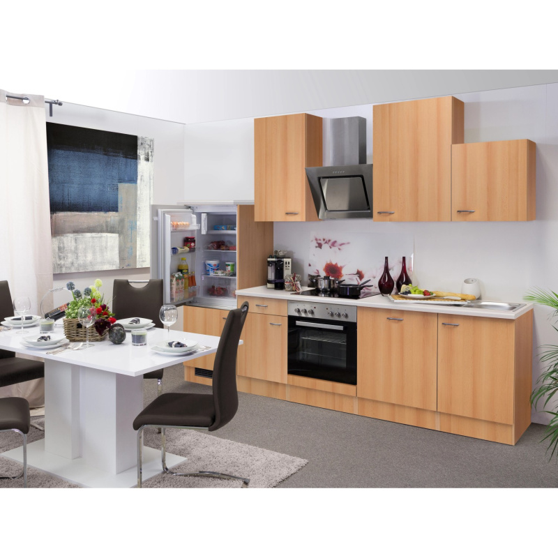 Flex-Well Kuchyně Nano 280 cm/typ 5 - lednice/trouba/varná deska/digestoř/myčka