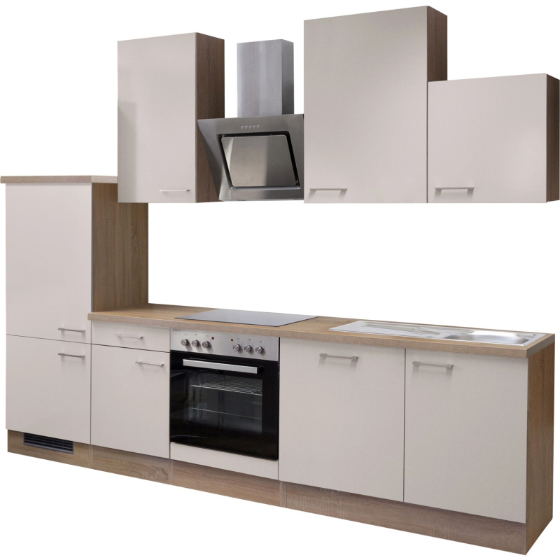 Flex-Well Kuchyně Orlando 280 cm/typ 8-lednice/trouba/varná deska/digestoř/myčka