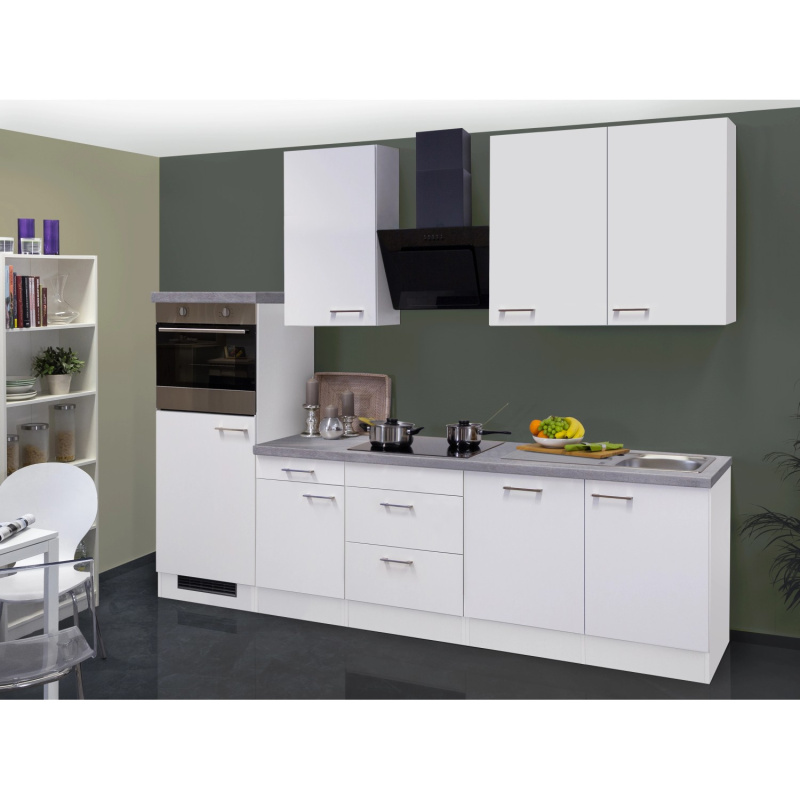 Flex-Well Kuchyně Joelina 280 cm/typ 1-lednice/trouba/varná deska/digestoř/myčka