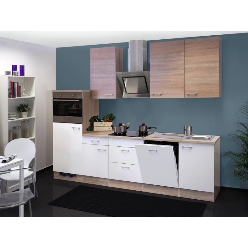 Flex-Well Kuchyně Florida 280 cm/typ 9-lednice/trouba/varná deska/digestoř/myčka