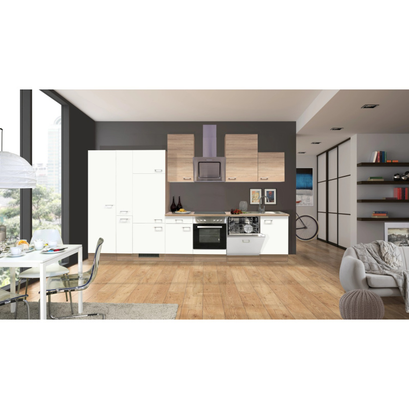 Flex-Well Kuchyně Florida 360 cm/typ 2-lednice/trouba/varná deska/digestoř/myčka