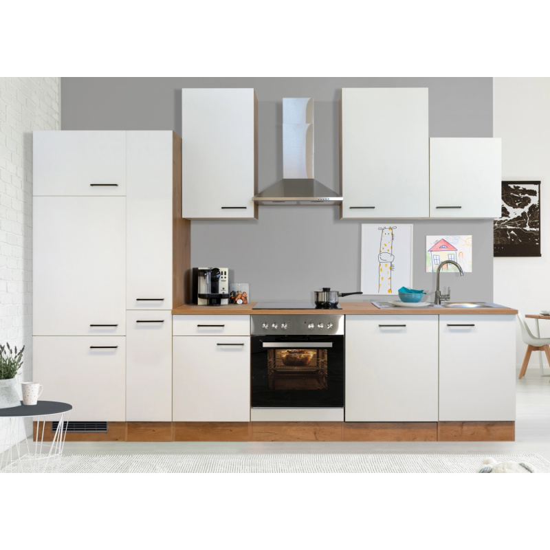 Flex-Well Kuchyně Vintea 310 cm/typ 1-lednice/trouba/varná deska/digestoř/myčka