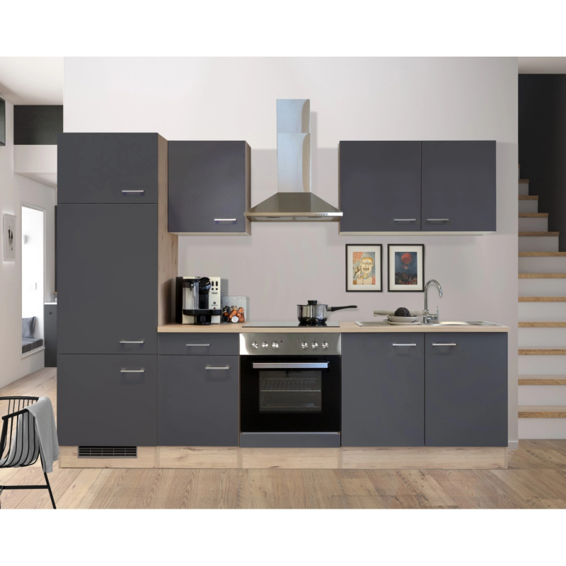 Flex-Well Kuchyně Morena 270 cm/typ 1 - lednice/trouba/varná deska/digestoř