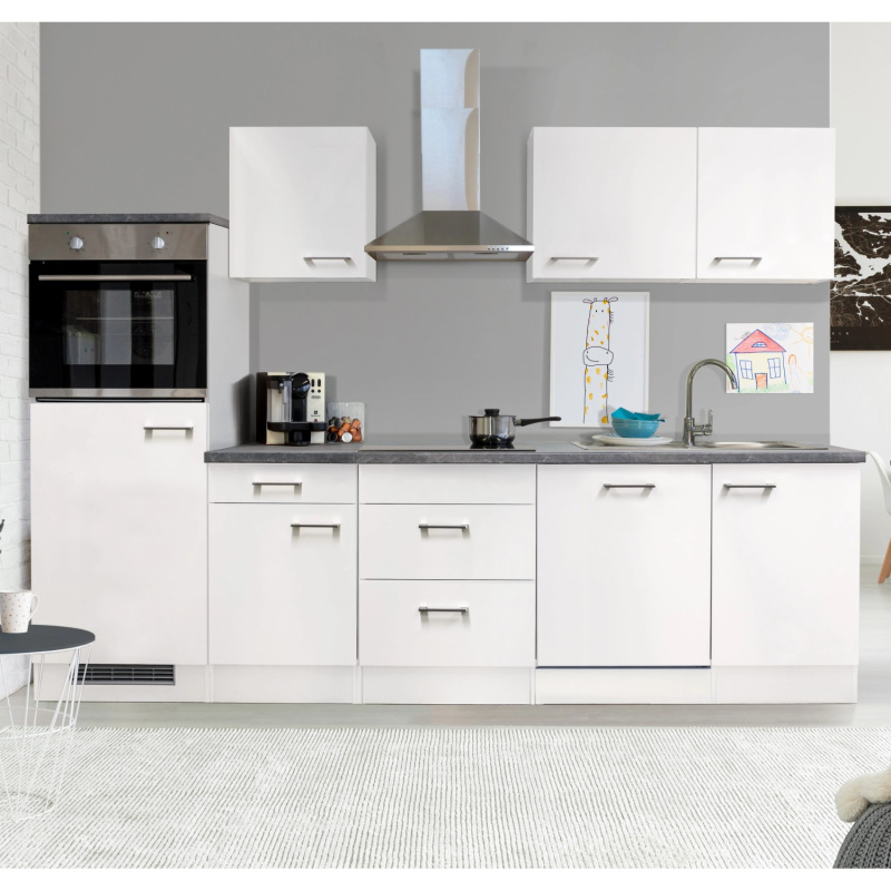 Flex-Well Kuchyně Joelina 280 cm/typ 2-lednice/trouba/varná deska/digestoř/myčka