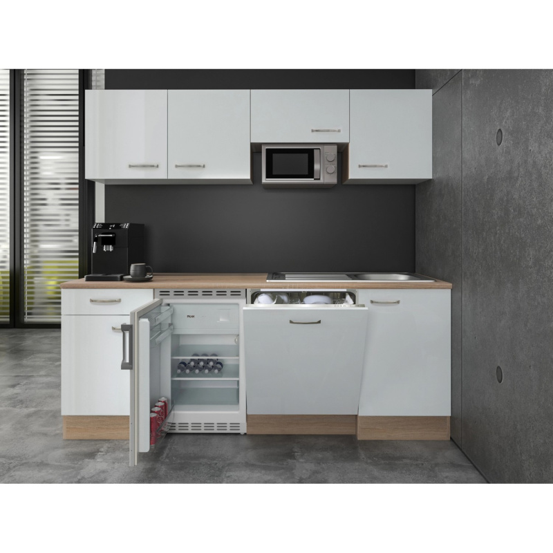 Flex-Well Kuchyně Valero 210 cm/typ 3 - lednice/mikrovlnka/myčka