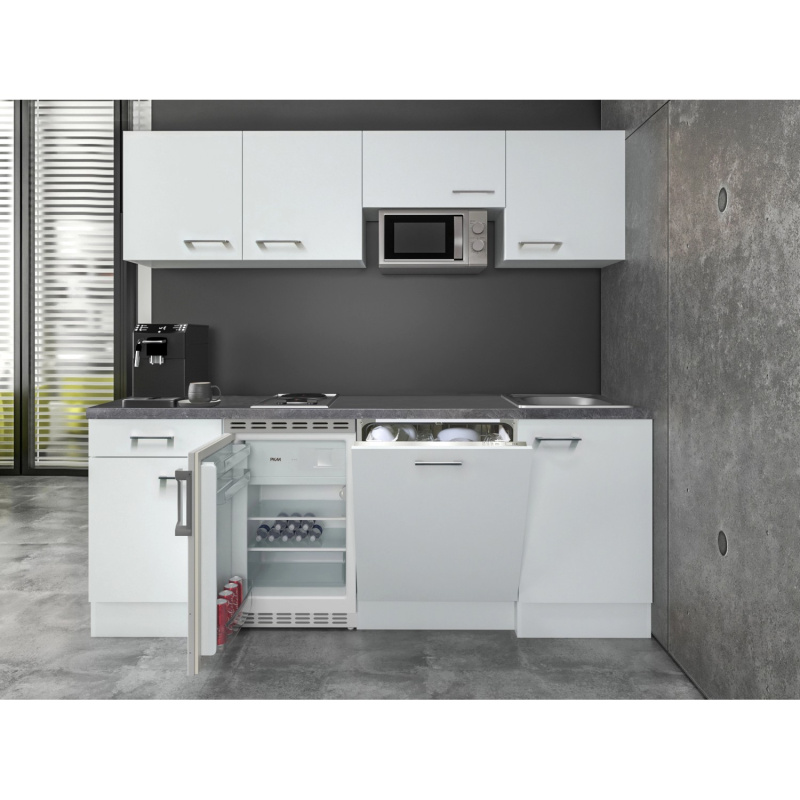 Flex-Well Kuchyně Joelina 210 cm/typ 2 - lednice/mikrovlnka/var.deska/myčka