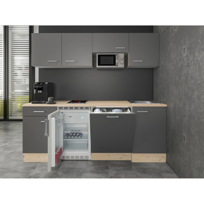 Flex-Well Kuchyně Morena 210 cm/typ 4 - lednice/mikrovlnka/var.deska/myčka