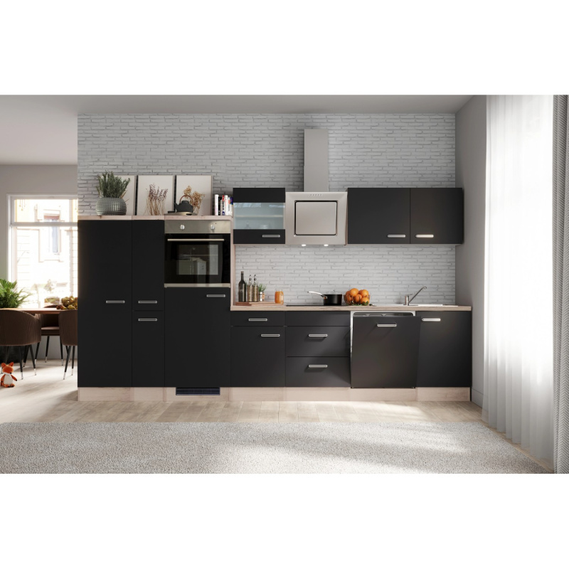 Flex-Well Kuchyně Lara 360 cm/typ 1 - lednice/trouba/varná deska/myčka/digestoř