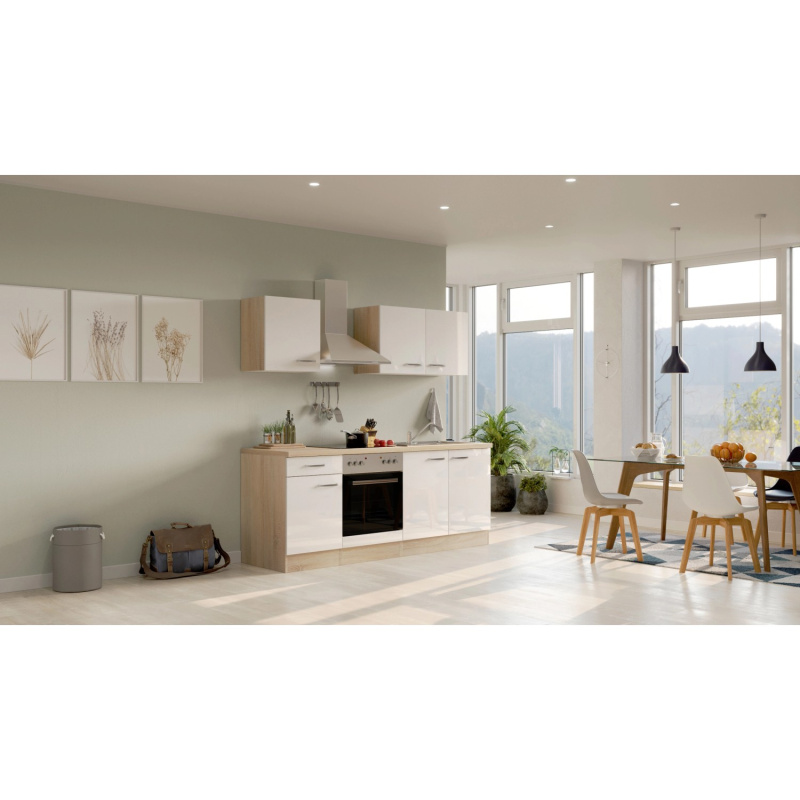 Flex-Well Kuchyně Valero 210 cm/typ 12 - trouba/varná deska/digestoř