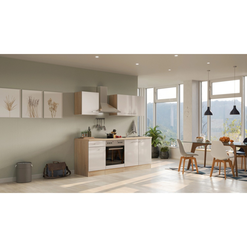 Flex-Well Kuchyně Orlando 210 cm/typ 6 - trouba/varná deska/digestoř