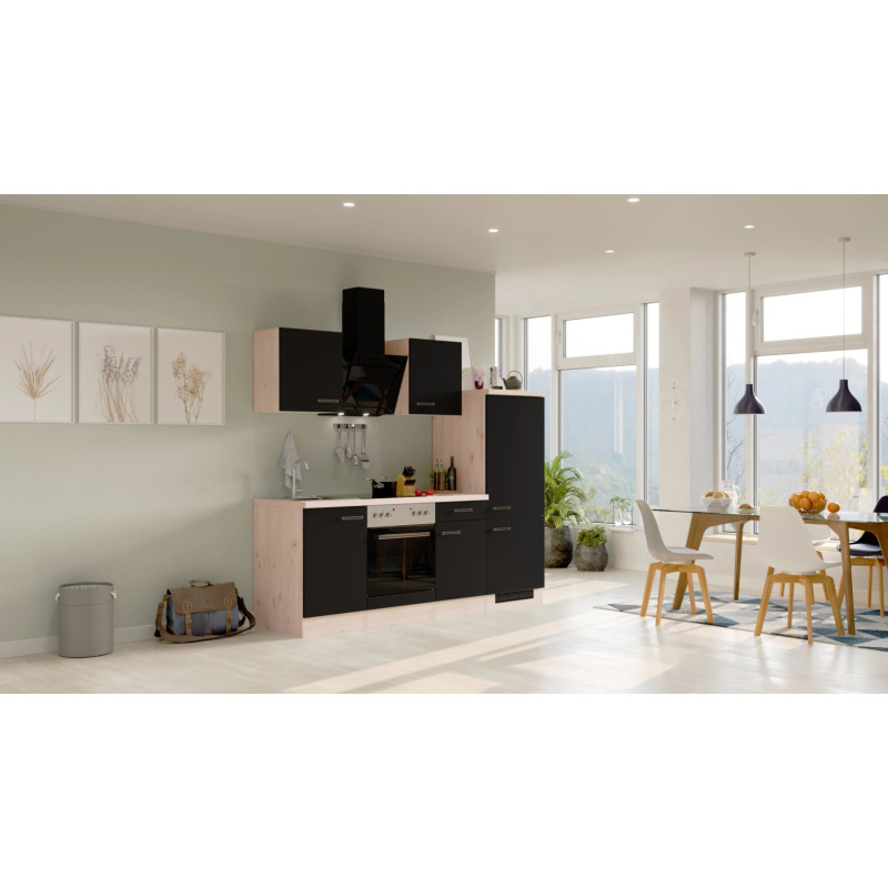 Flex-Well Kuchyně Lara 220 cm/typ 5 - trouba/varná deska/lednice/digestoř