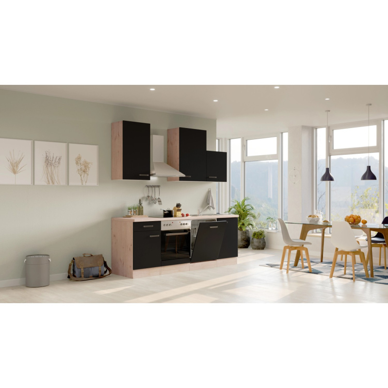 Flex-Well Kuchyně Lara 220 cm/typ 7 - trouba/varná deska/digestoř/myčka