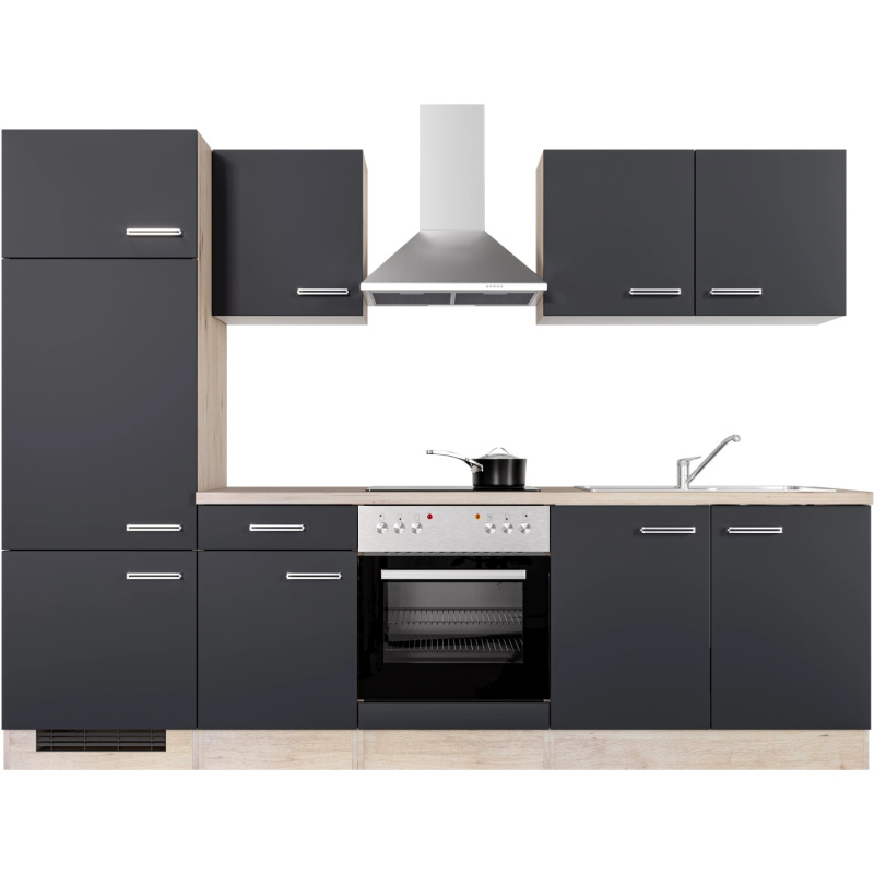 Flex-Well Kuchyně Lara 270 cm/typ 1 - lednice/trouba/varná deska/digestoř