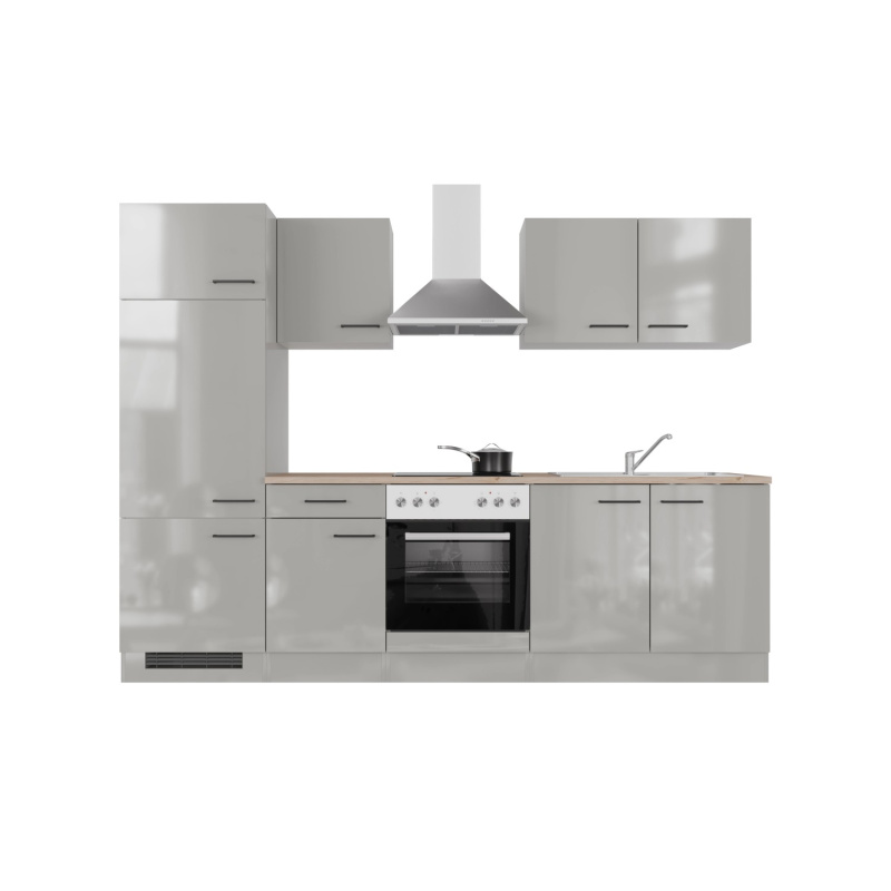 Flex-Well Kuchyně Lund 270 cm/typ 1 - lednice/varná deska/trouba/digestoř