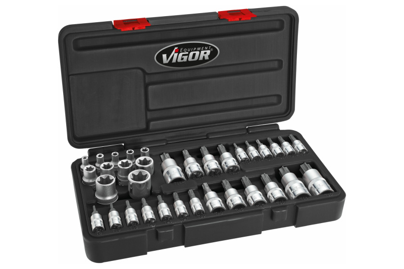 Sada nástrčných hlavic TORX®, v kufru, 34 ks VIGOR V1781