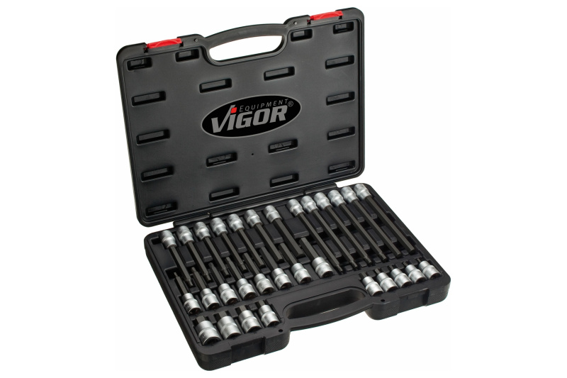 Sada nástrčných hlavic s bity (imbus), v plastovém kufru, 30 ks - V1919