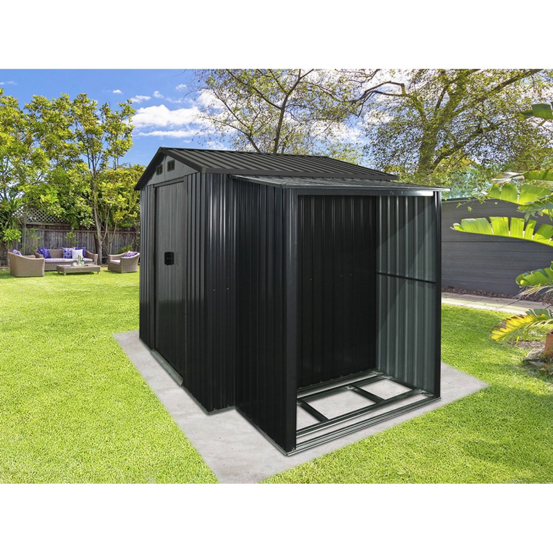 Floraworld Přístavba na palivové dříví, antracitová, 153 x 81 x 170 cm