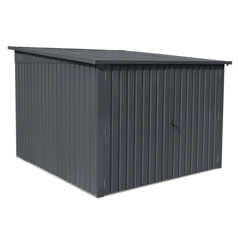 Floraworld Garáž na 3 jízdní kola Vario, antracitová, 217 x 236 x 145/165 cm