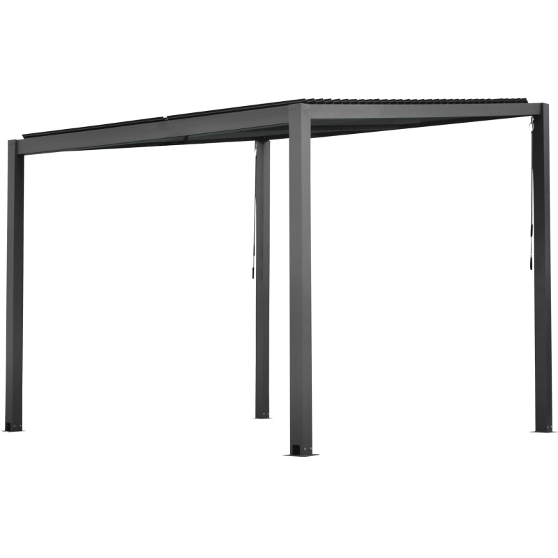 Floraworld Pergola s lamelovou střechou, antracitová, 300 x 300 x 212 cm