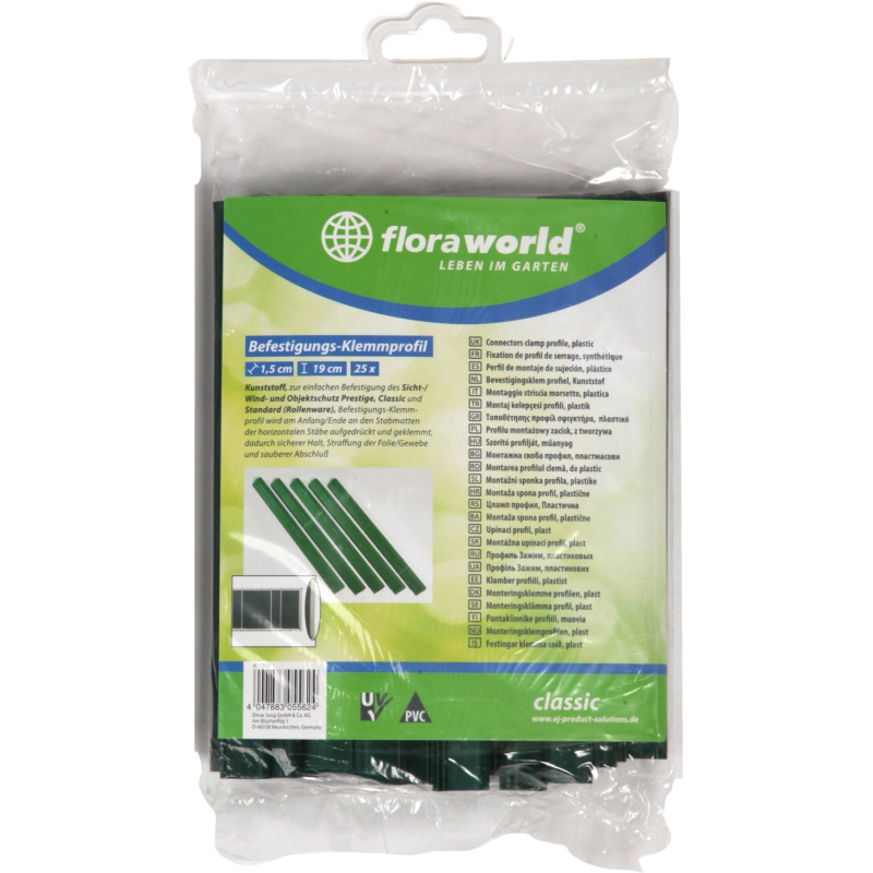 Floraworld Upínací profil pro protipohl. ochranu zelená, 1,5 x 19 cm, 25 ks