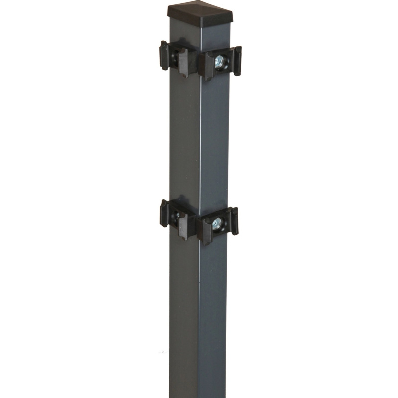 Floraworld Rohový plotový sloupek s upínacími deskami antracit 6 x 4 x 140 cm