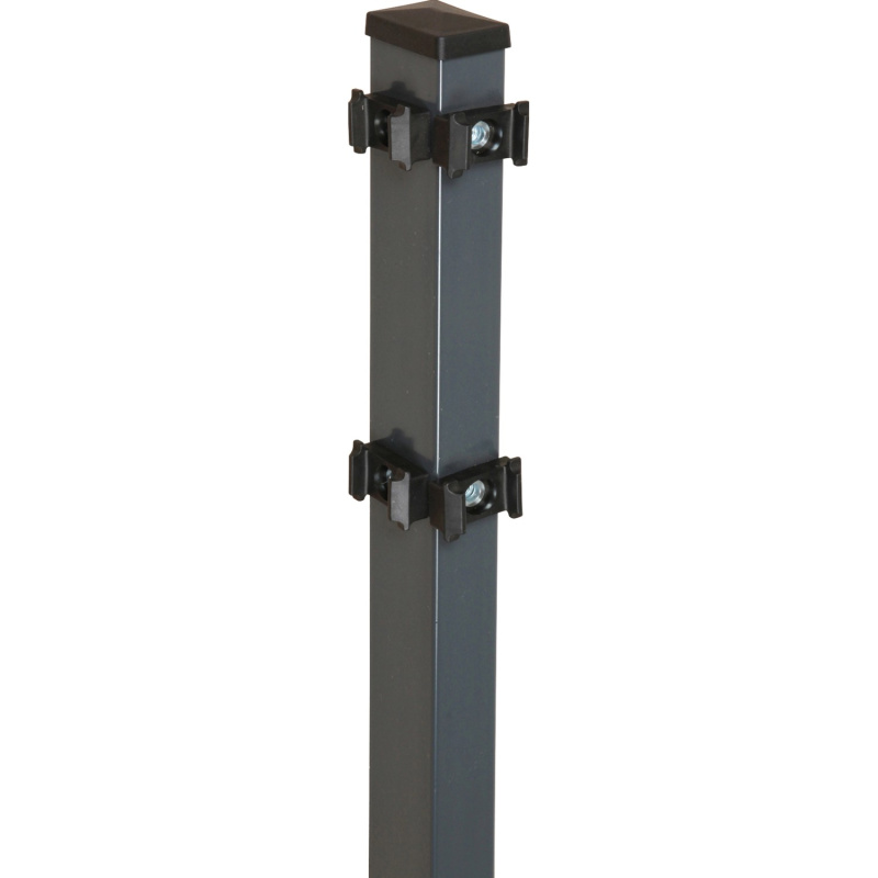 Floraworld Rohový plotový sloupek s upínacími deskami antracit 6 x 4 x 240 cm