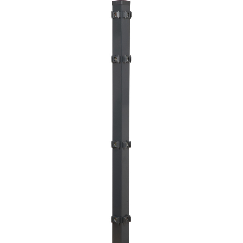 Floraworld Rohový plotový sloupek s upínacími deskami antracit 6 x 4 x 260 cm