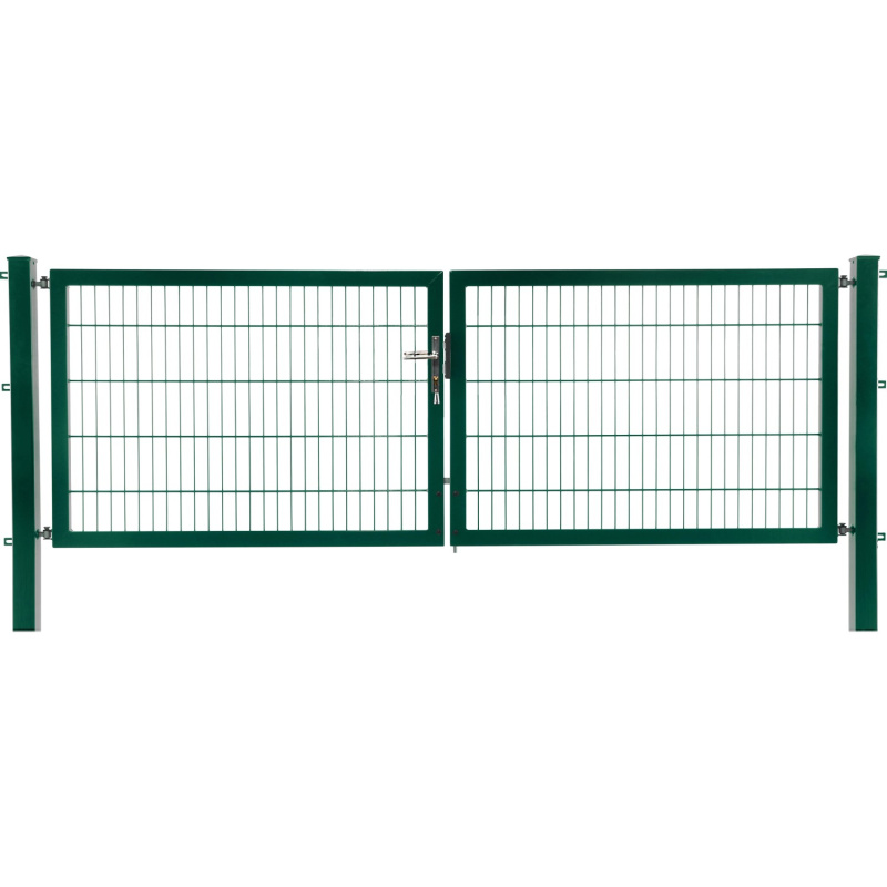 Floraworld Dvoukřídlá brána Premium s cylindrickou vl. zelená 100 x 300 cm