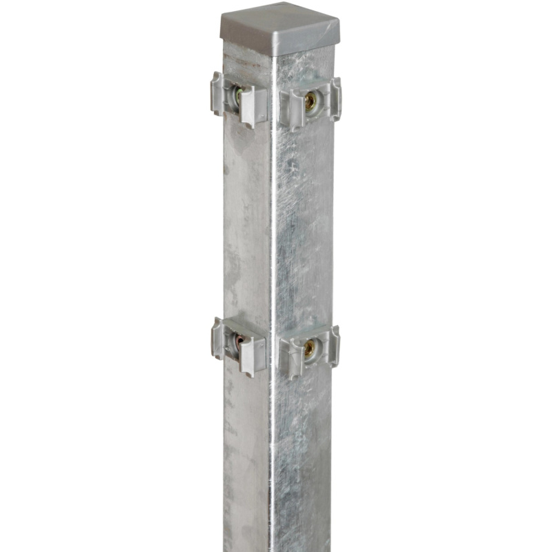 Floraworld Rohový plotový sloupek s upínacími deskami pozink 6 x 6 x 200 cm