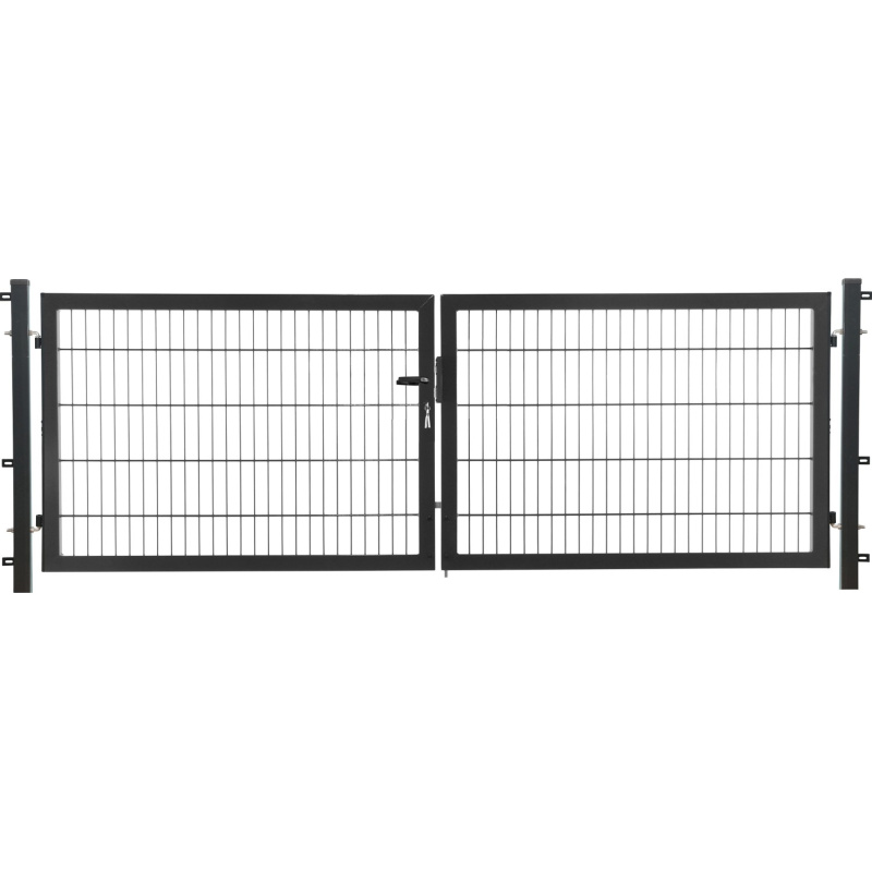 Floraworld Dvoukřídlá brána Comfort se zámkem na klíč pozinkovaná 80 x 300 cm