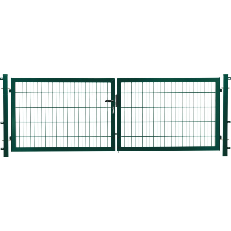 Floraworld Dvoukřídlá brána Comfort se zámkem na klíč zelená 200 x 300 cm