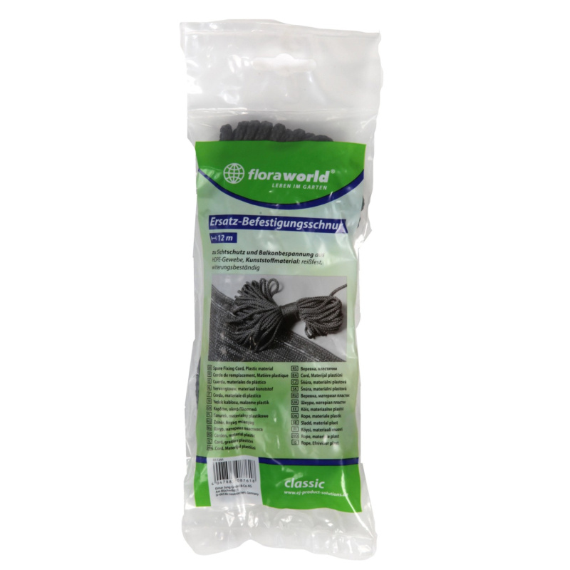 Floraworld Náhradní upevňovací šňůra pro HDPE rohož antracitová 12 m
